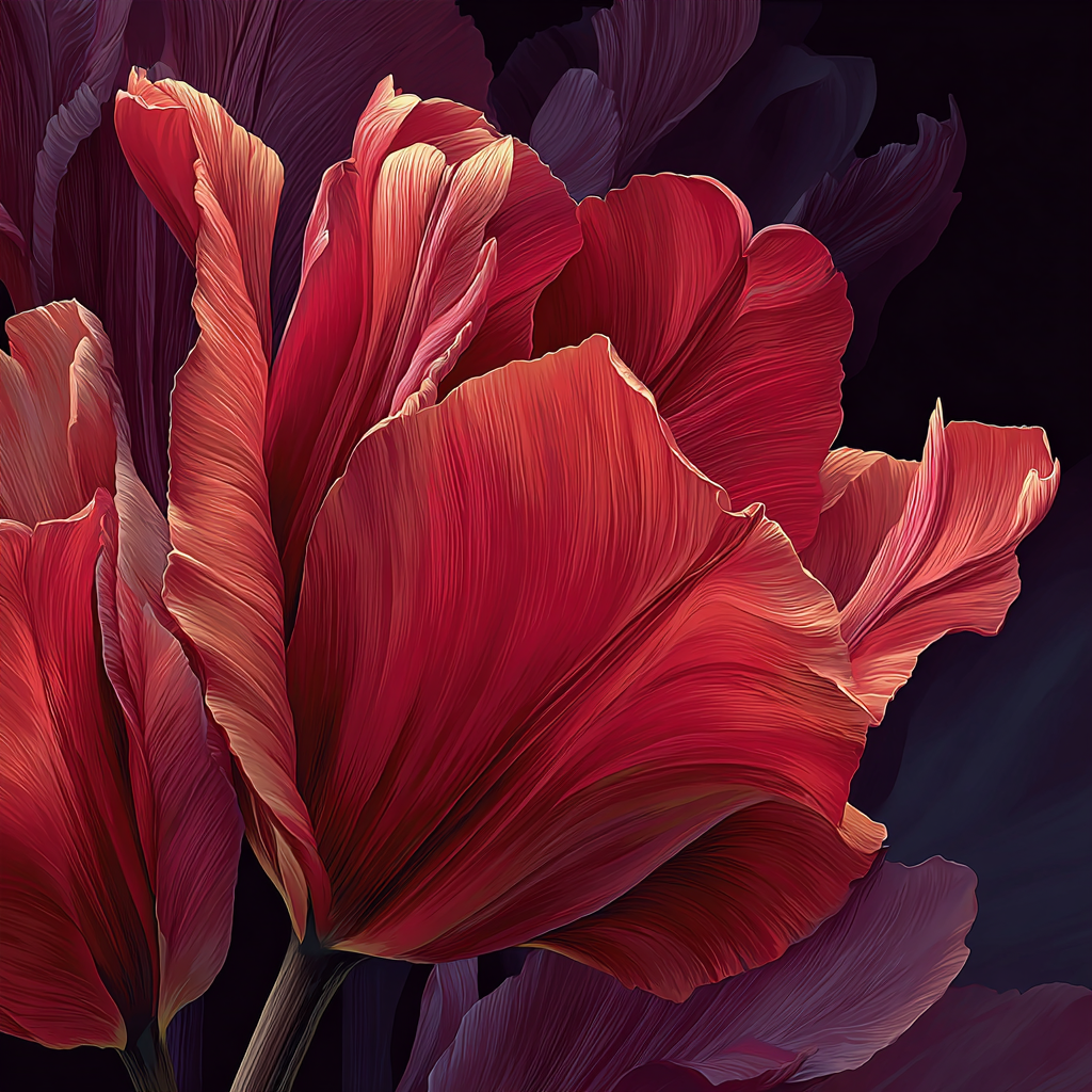 Georgia Okeeffe Inspired Red Tulip paint by number