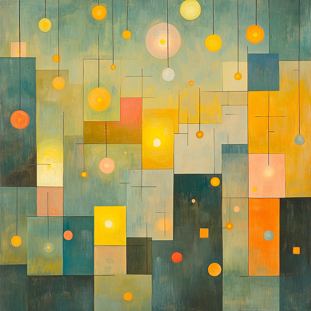 Paul Klee Inspired Abstract City Lights Paint by numbers kits