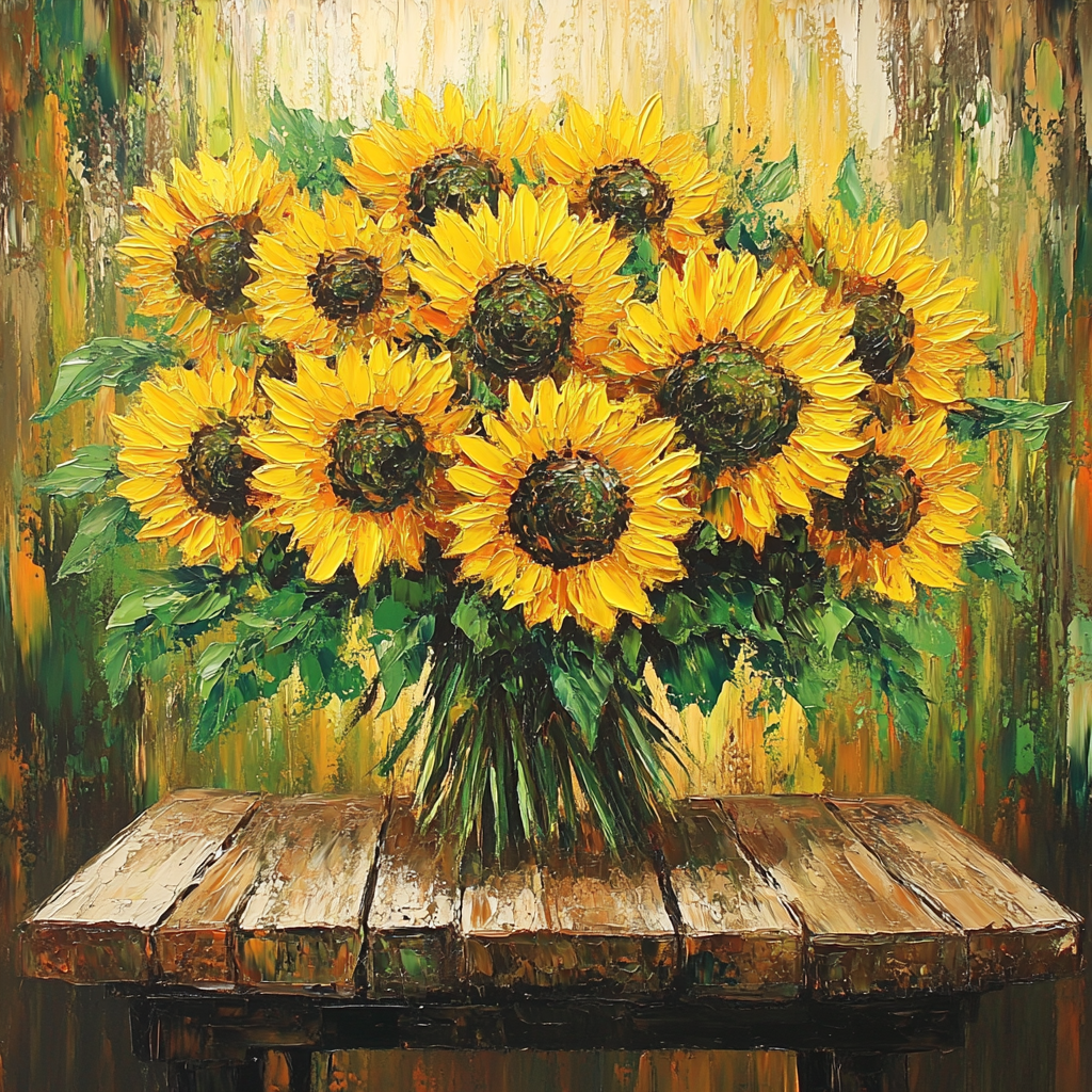 Van Gogh Inspired Sunflower Still Life paint by number