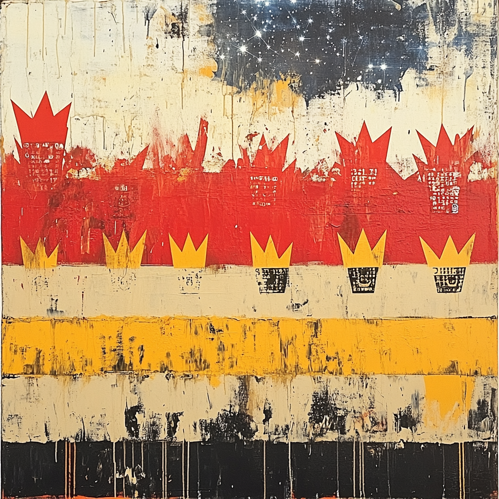 Jean-Michel Basquiat Inspired Binary Crown Landscape Numbered painting kits