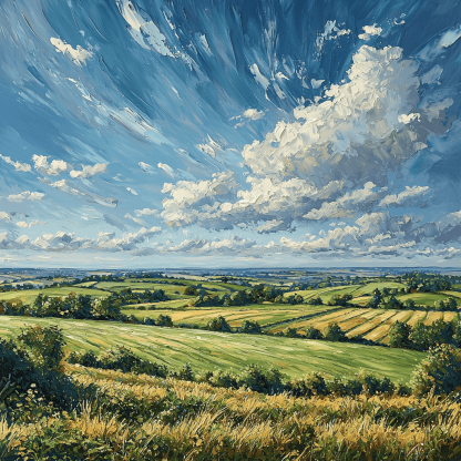 John Constable Inspired Breezy Fields DIY Paint By Numbers