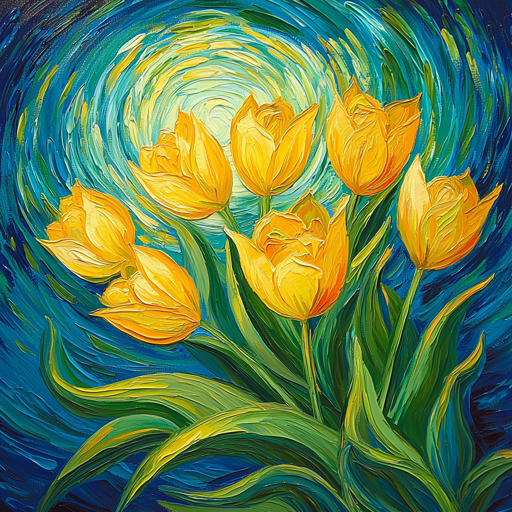 Vincent Van Gogh Inspired Tulip Symphony Painting Number Kit
