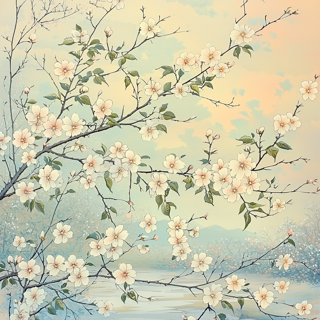 Hiroshige Inspired Eternal Blossom Serenity Paint By Number