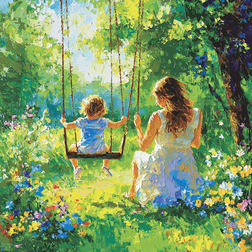 Mom And Me In The Park Numbered Painting Kits