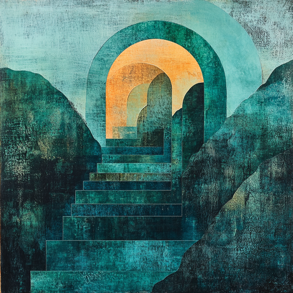 Max Ernst Inspired Subterranean Echoes Number painting