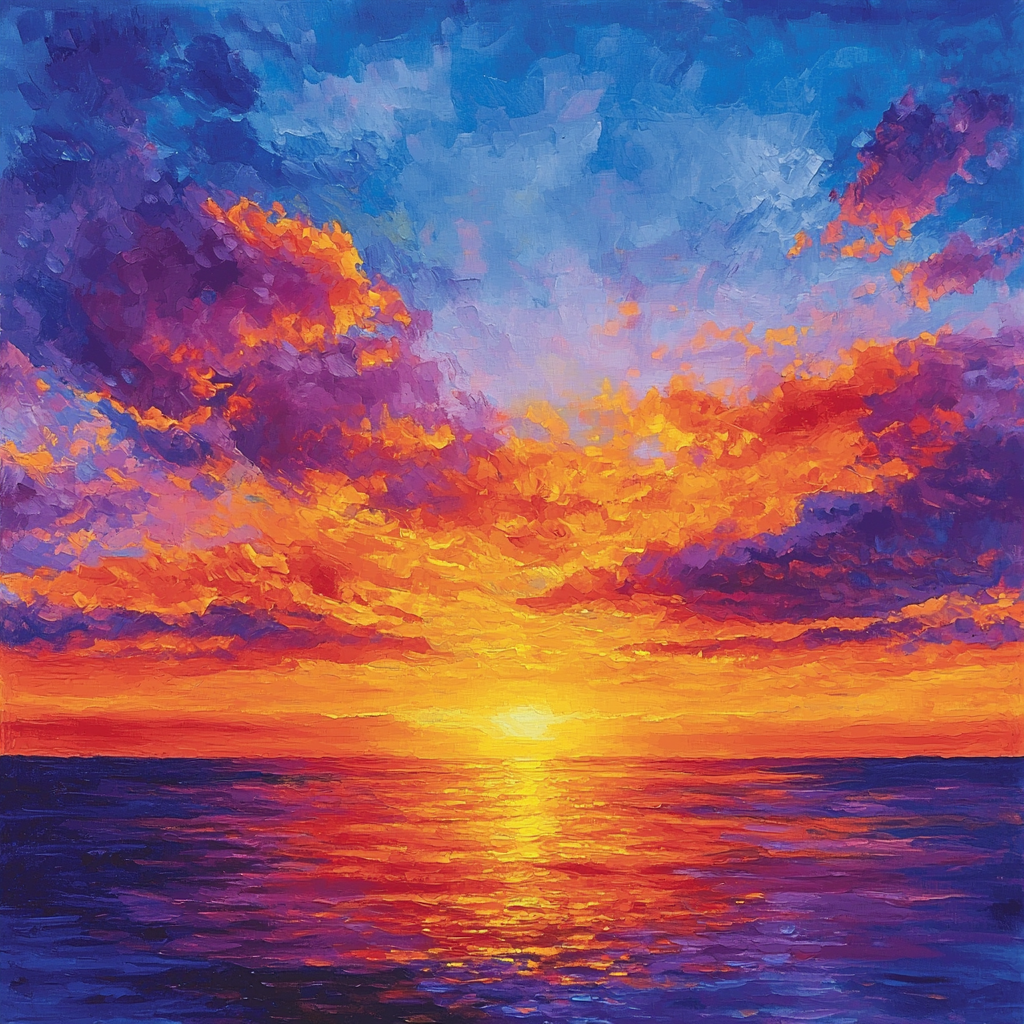 Gerhard Richter Inspired Prismatic Sunset Numbered Painting Kits