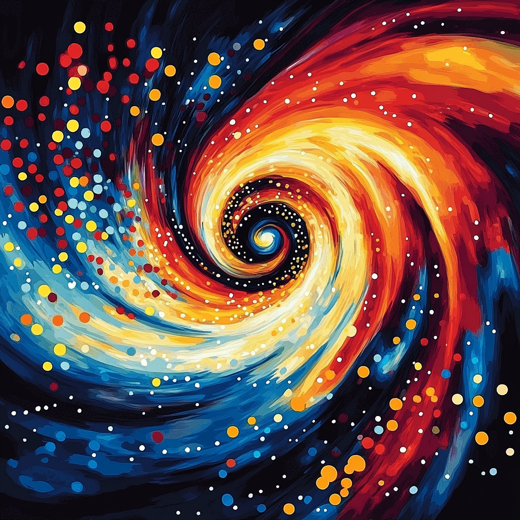 Yayoi Kusama Inspired Cosmic Spirals DIY paint by numbers