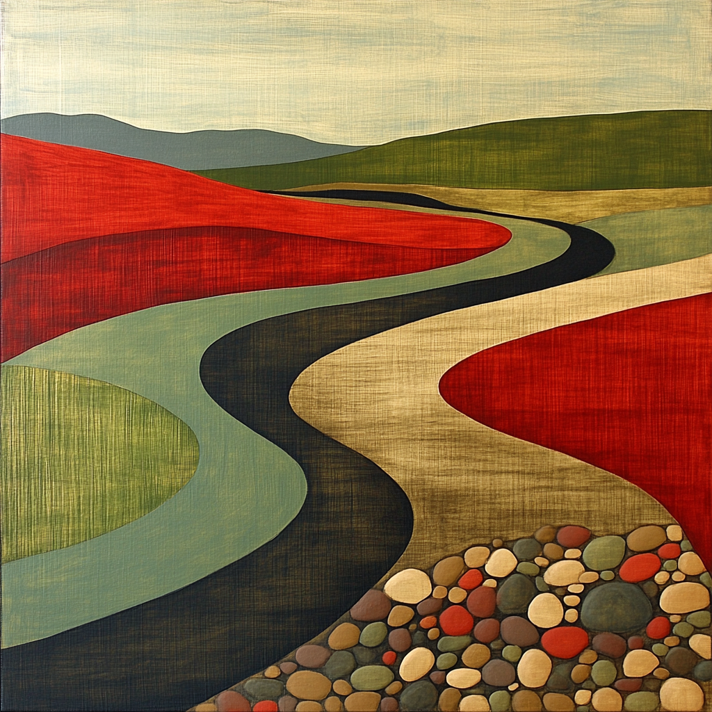 Nandalal Bose Inspired River Of Time Paint by numbers kits