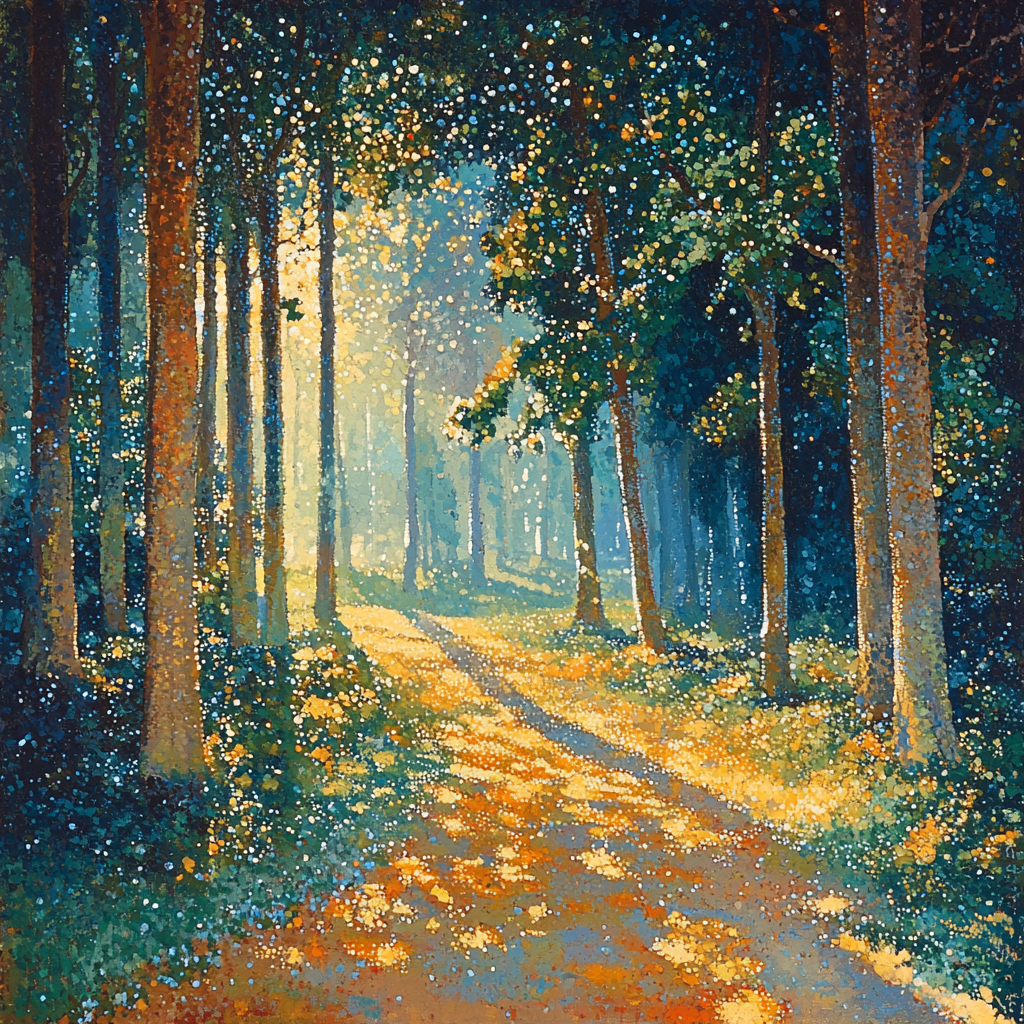 Georges Seurat Inspired Whimsical Woodland Realm Paint By Numbers Kits