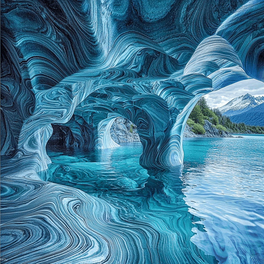 Marble Caves - Patagonia, Chile Number Painting