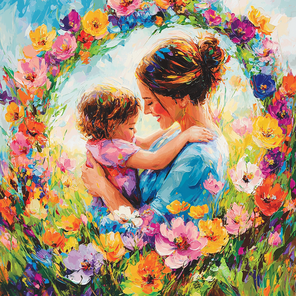 Hugs In Bloom Number Painting