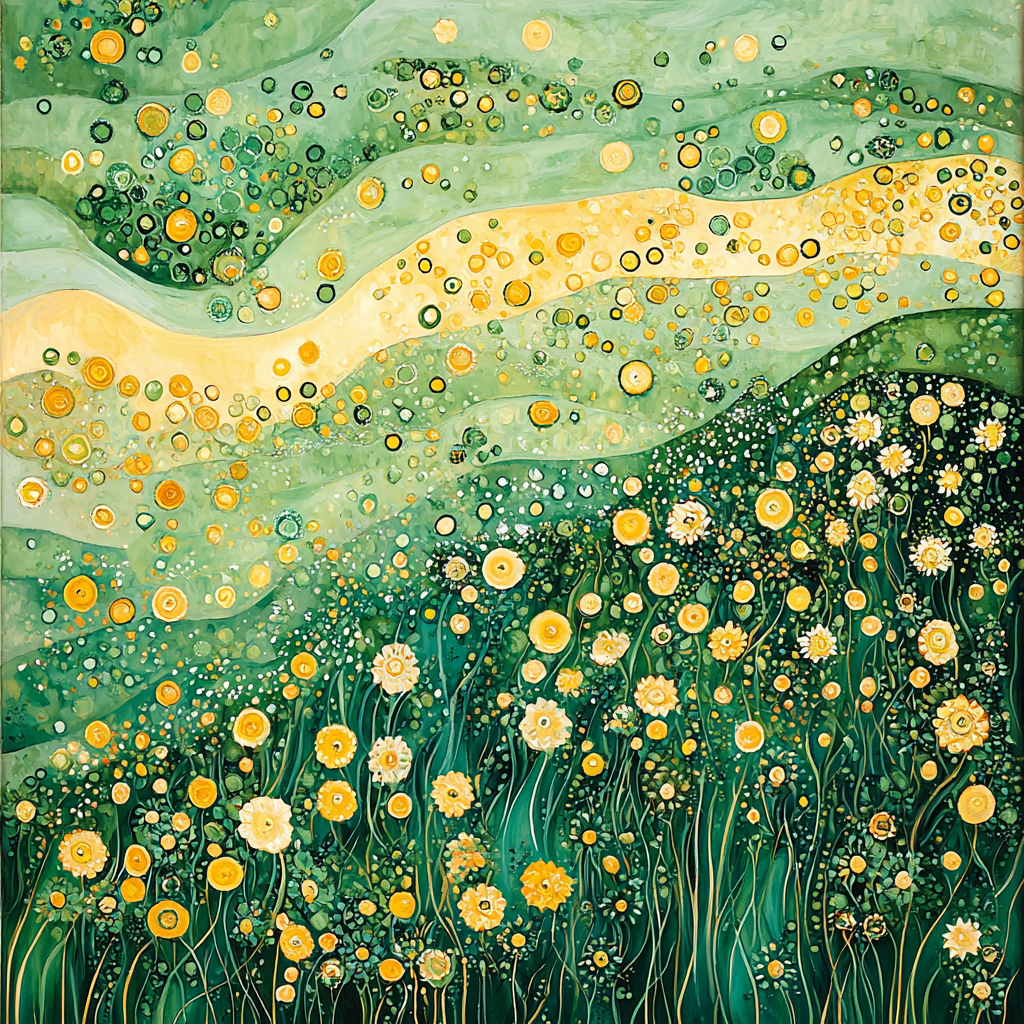 Gustav Klimt Inspired Glistening Meadows Painting Number Kit