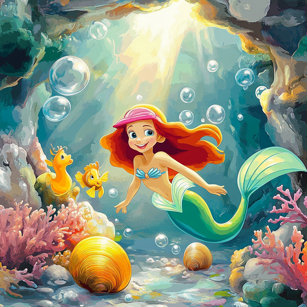 Ariel And Flounder Undersea Discovery Paint by numbers kits
