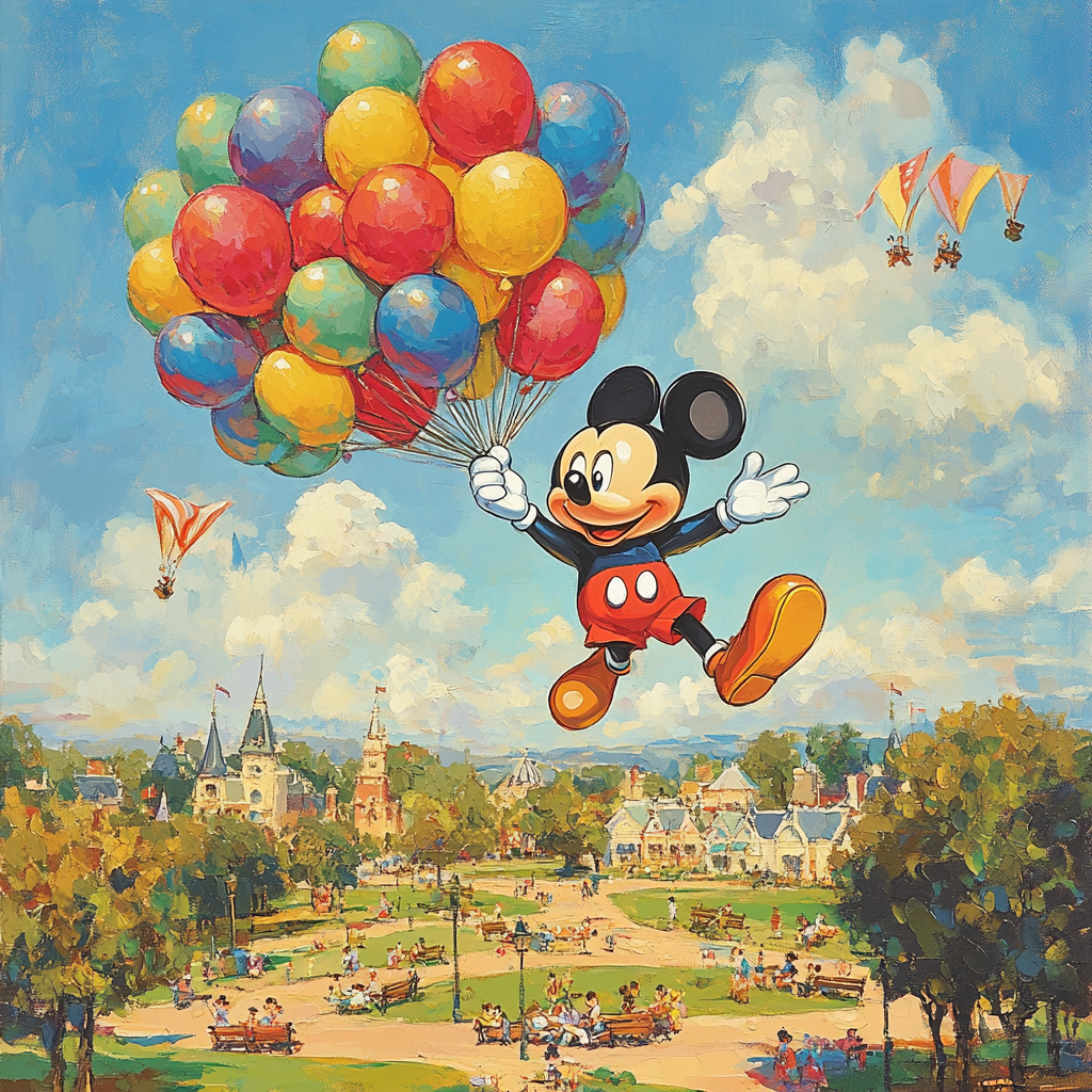 Mickey Mouse Balloon Adventure Disney Inspired DIY paint by numbers