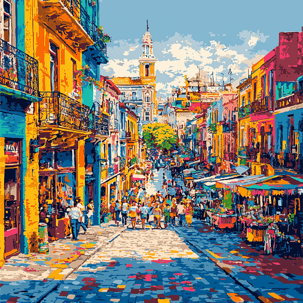 La Boca Neighborhood - Buenos Aires, Argentina Painting By Numbers Kit