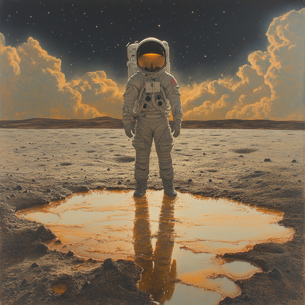 Salvador Dalí Inspired Astronaut On A Melting Moon paint by number