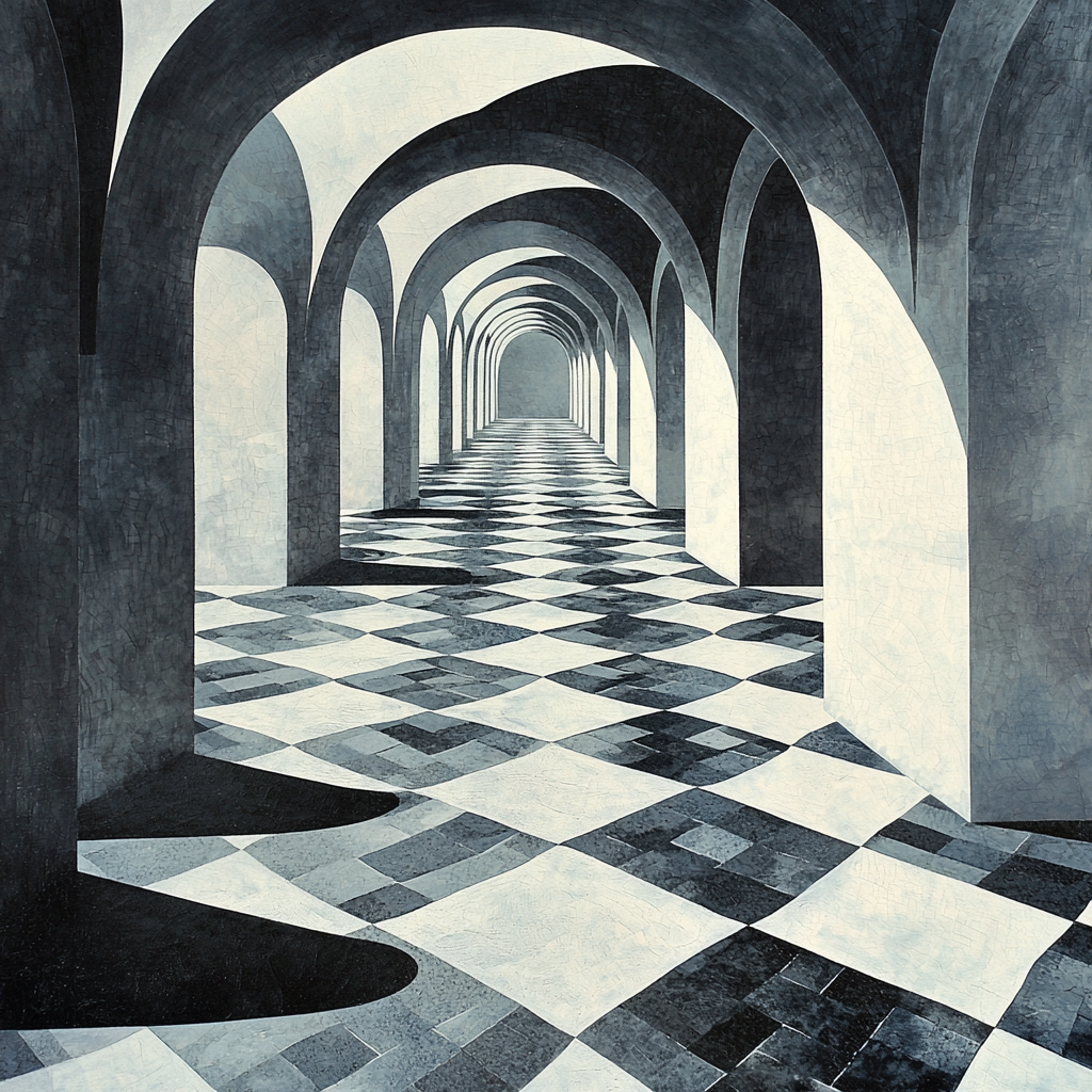 M.C. Escher Inspired Contrasting Dimensions Numbered Painting Kits