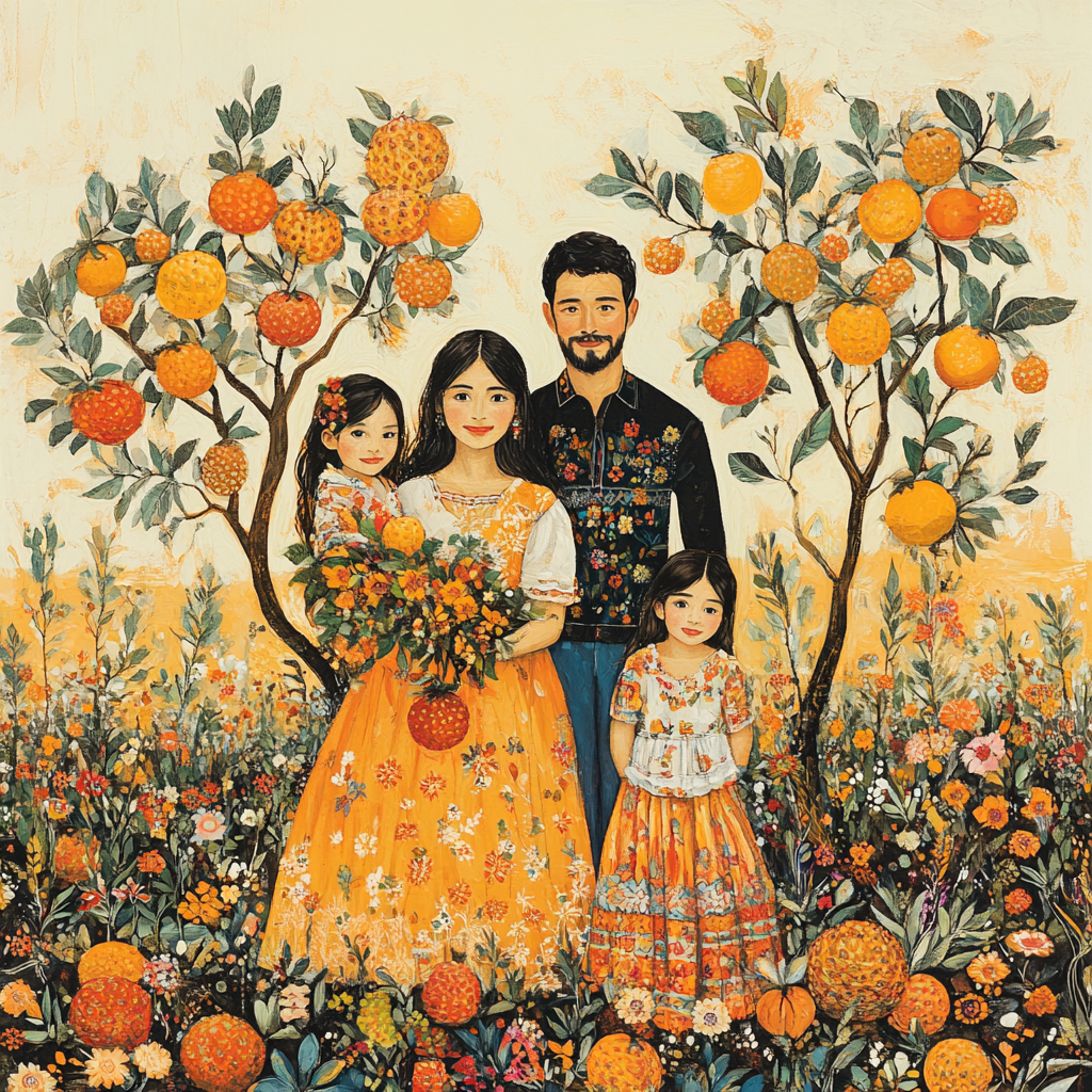Kahlo Inspired Family Orchard Numbered painting kits