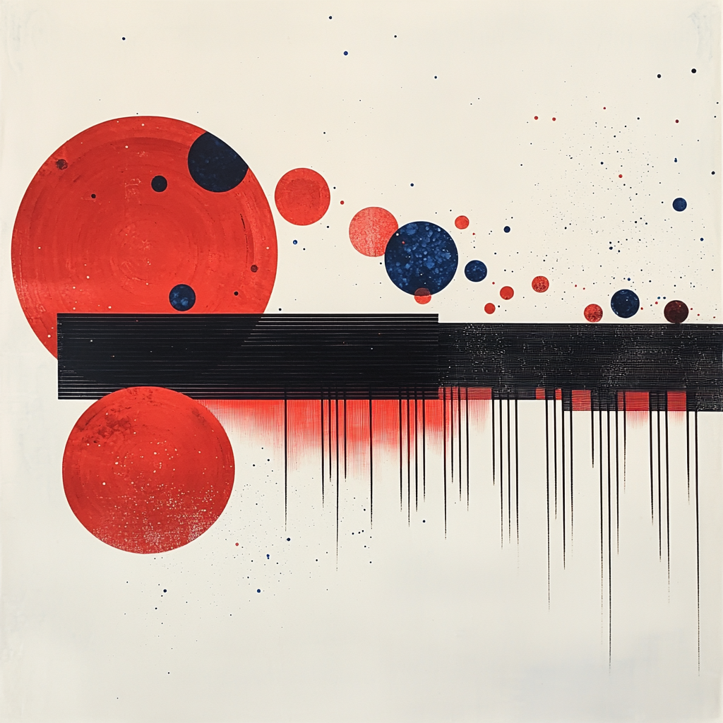 Kazimir Malevich Inspired Red Orbit Sequence paint by color
