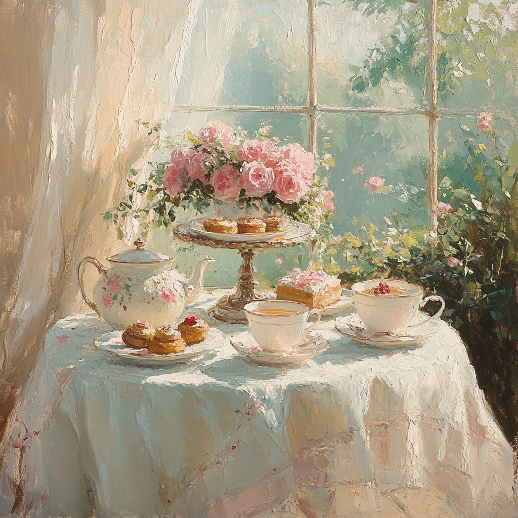Mary Cassatt Inspired Afternoon Tea painting number kit