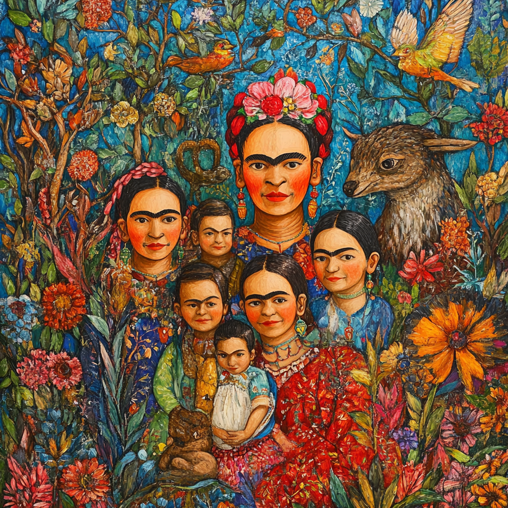 Frida Kahlo Inspired Family Embrace Numbered painting kits