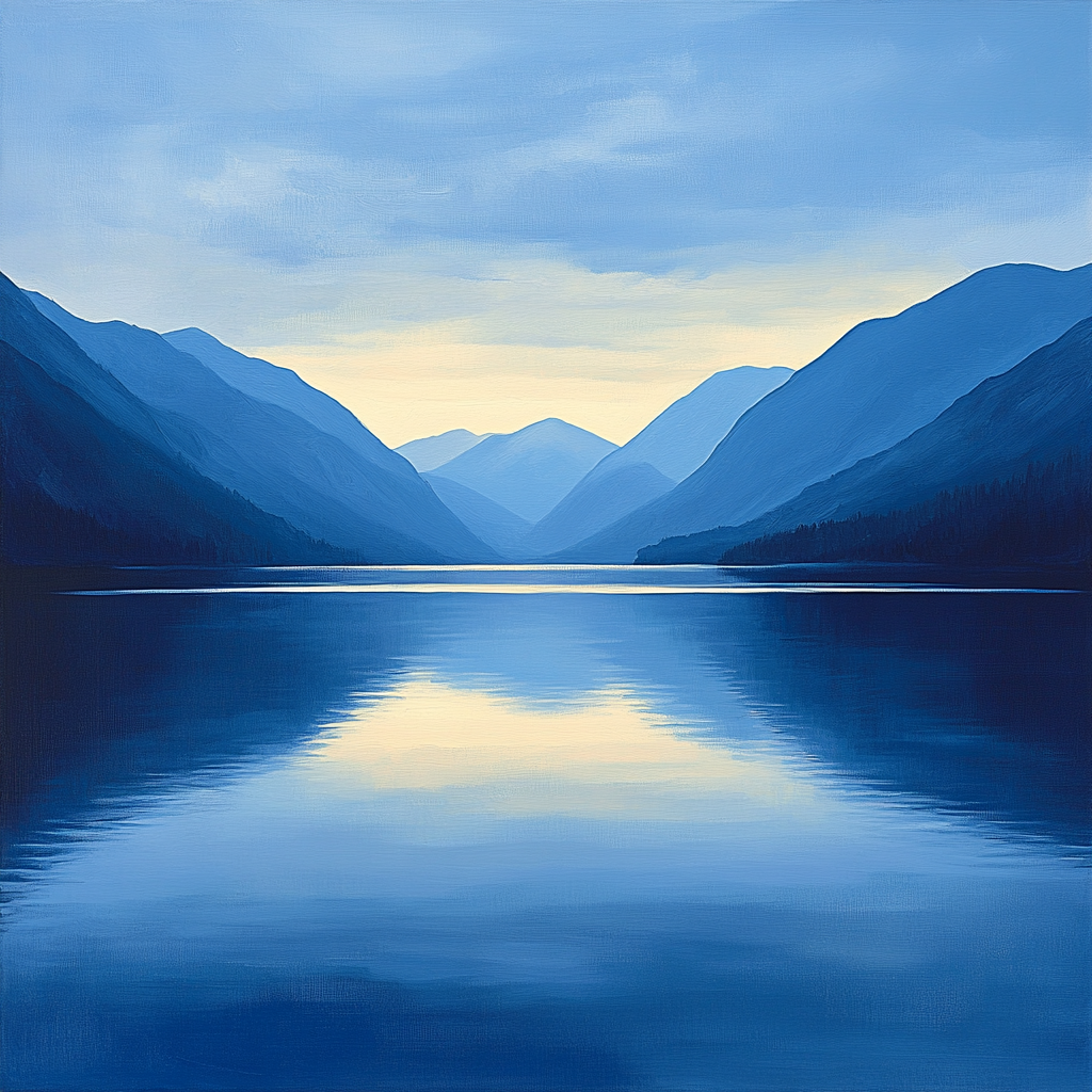 Lawren Harris Inspired Northern Lake Of Quiet Light paint by numbers