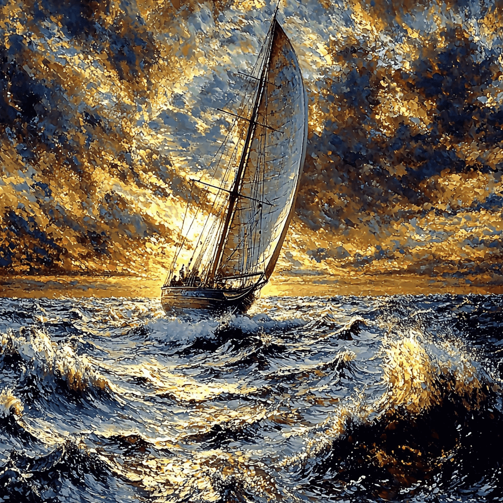 J.M.W. Turner Inspired Vintage Ocean Voyage Paint By Numbers Art
