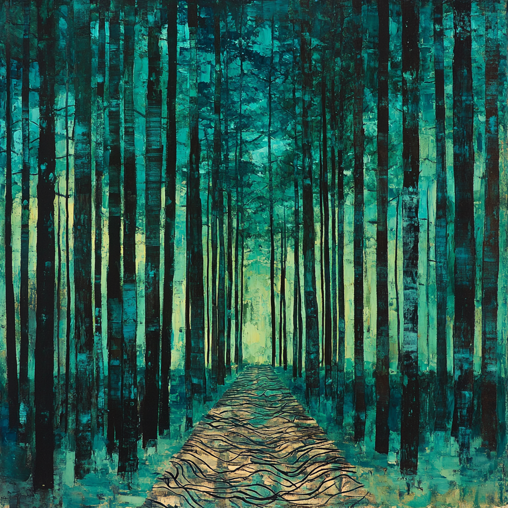 Emily Carr Inspired Monumental Rainforest Rhythm Numbered painting kits