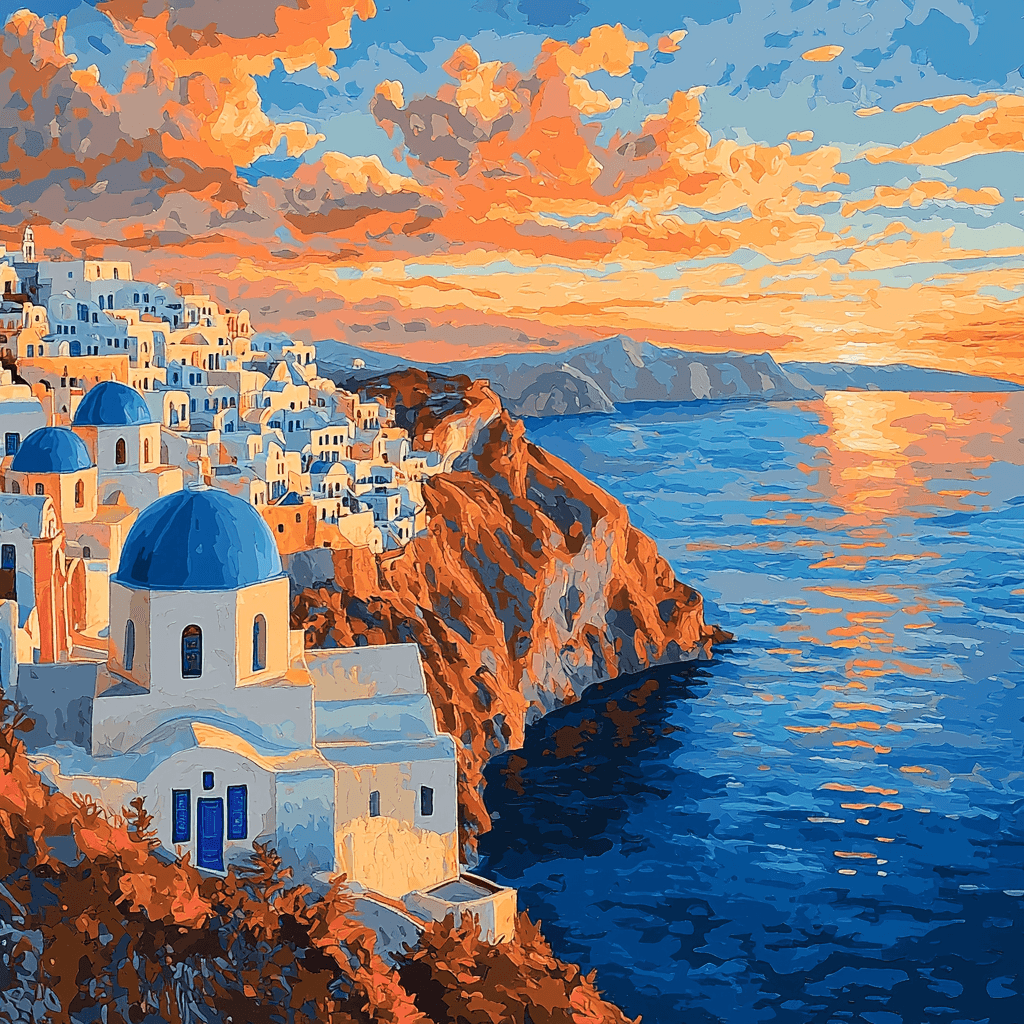 Santorini Caldera - Santorini Paint By Color