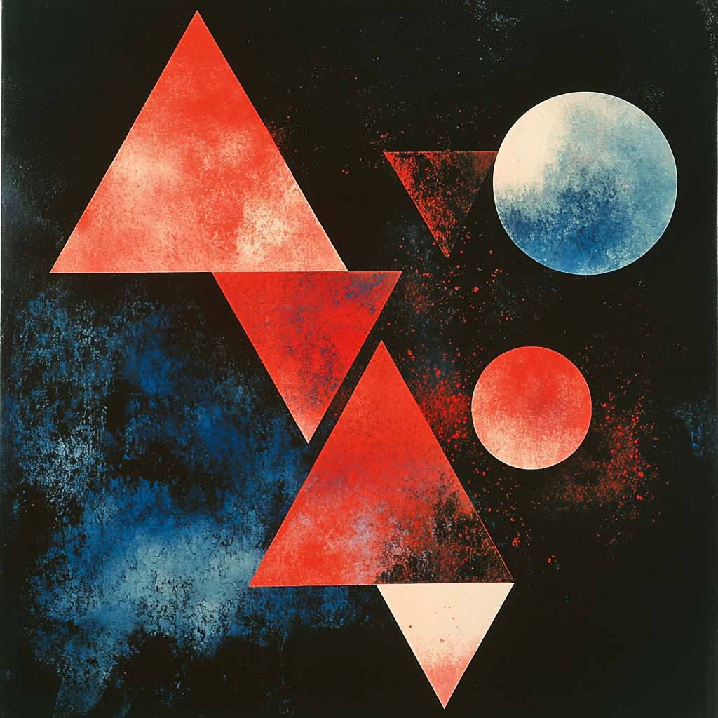 Kazimir Malevich Inspired Dynamic Equilibrium Number Painting