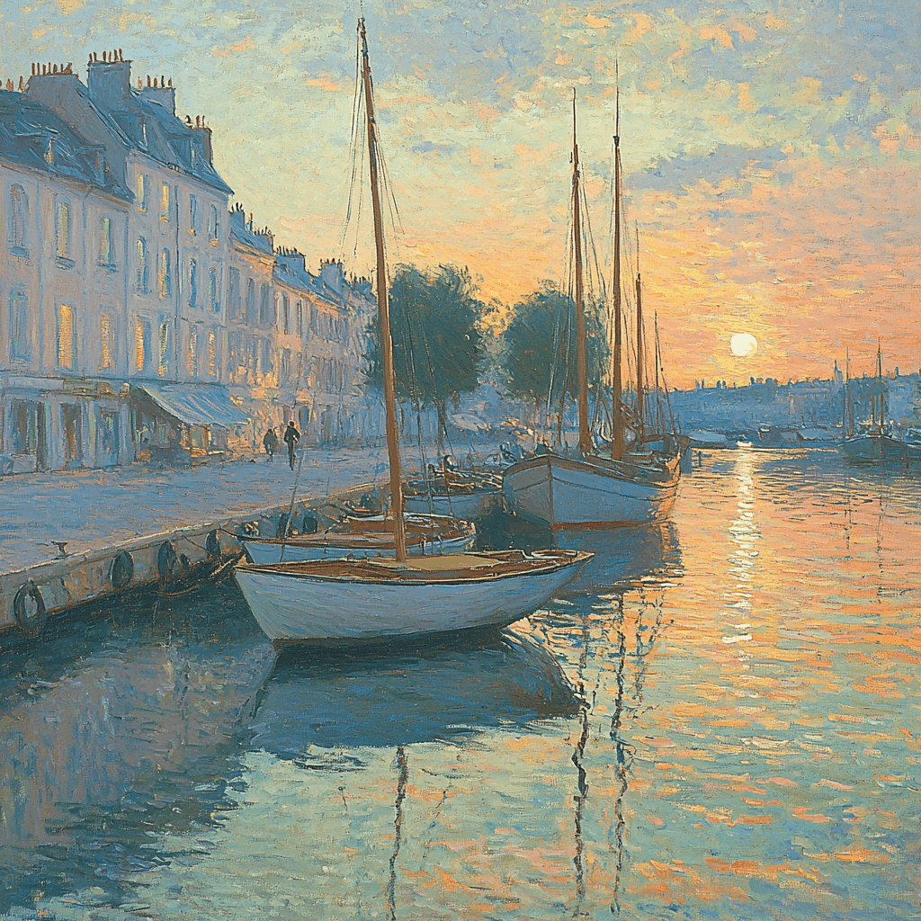 Claude Monet Inspired Monet's Tranquil Harbor Paint By Numbers