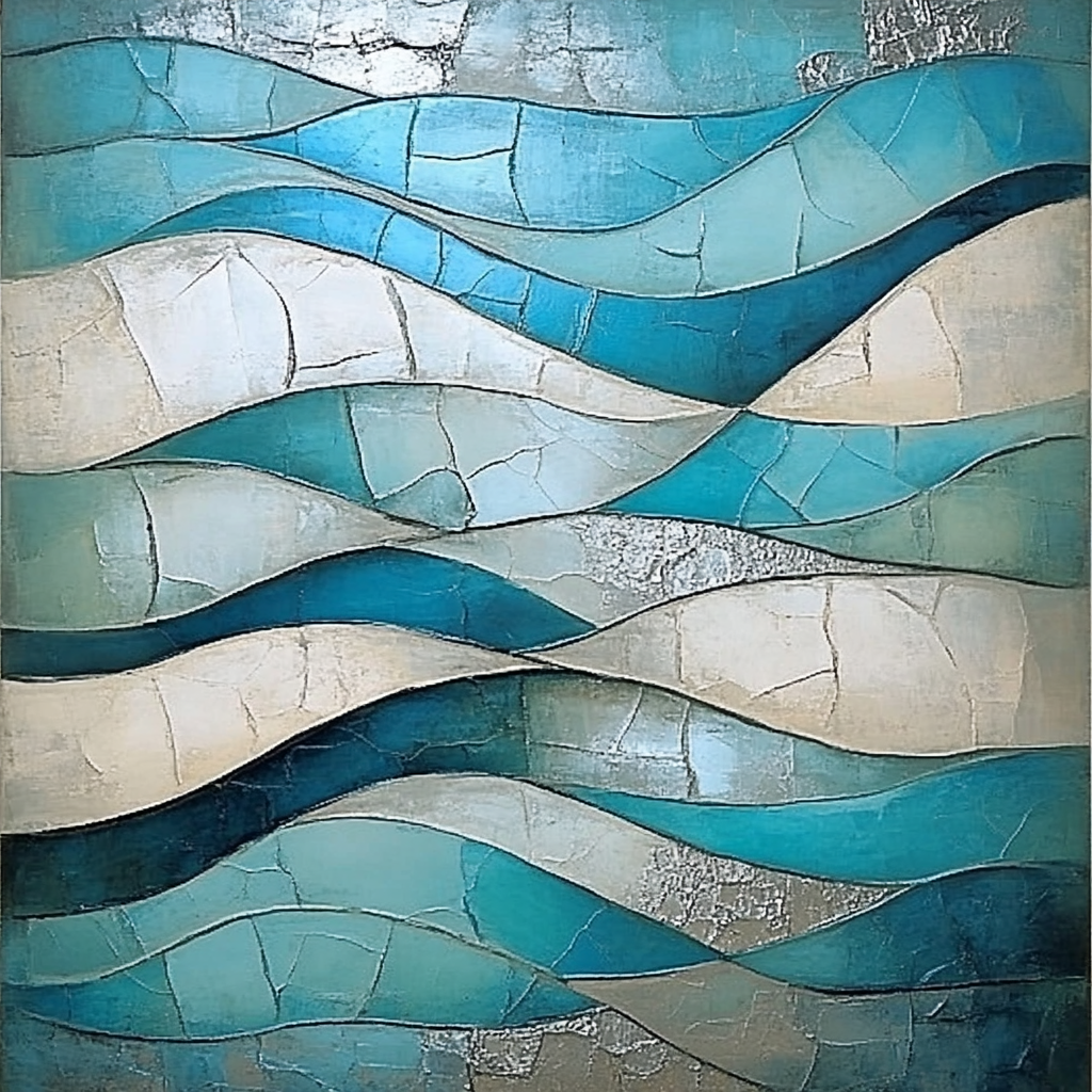 Jean-Paul Riopelle Inspired Icy River As Reflective Tessellations paint by number