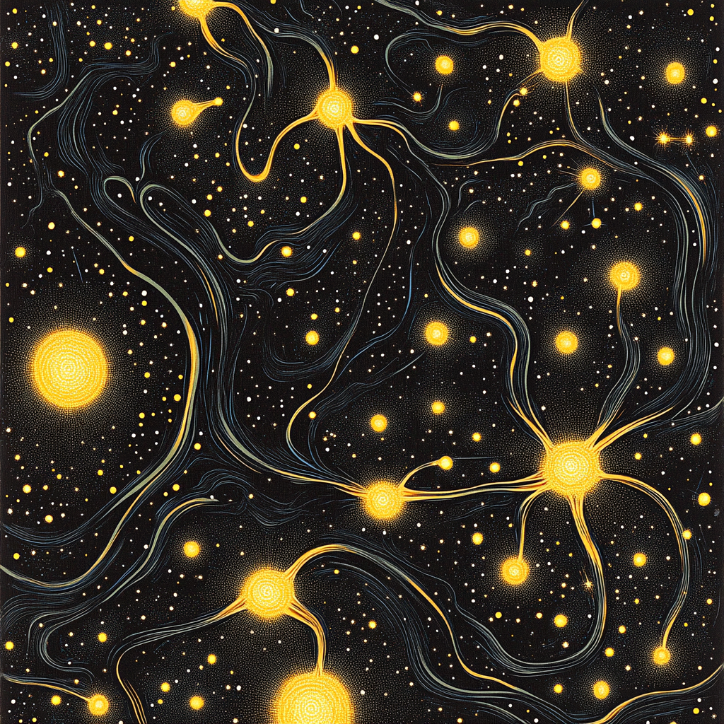 Yayoi Kusama Inspired Starlit Mindscape Numbered painting kits