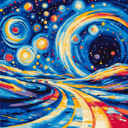 Wassily Kandinsky Inspired Galactic Voyage Of Curiosity Numbered Painting Kits