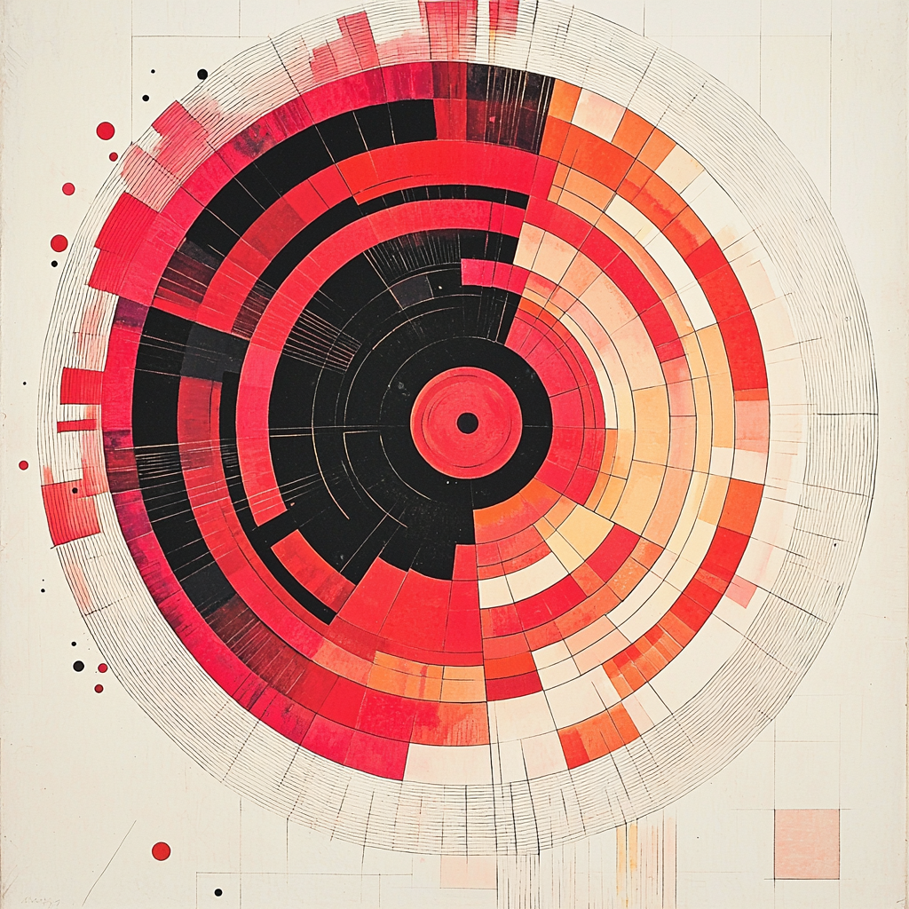 Kazimir Malevich Inspired Radial Balance Number Painting