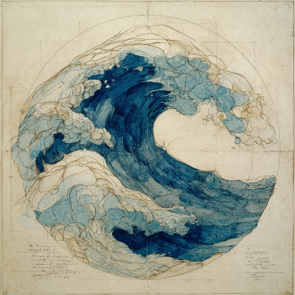 Wave Crest With Motion Traces paint by numbers