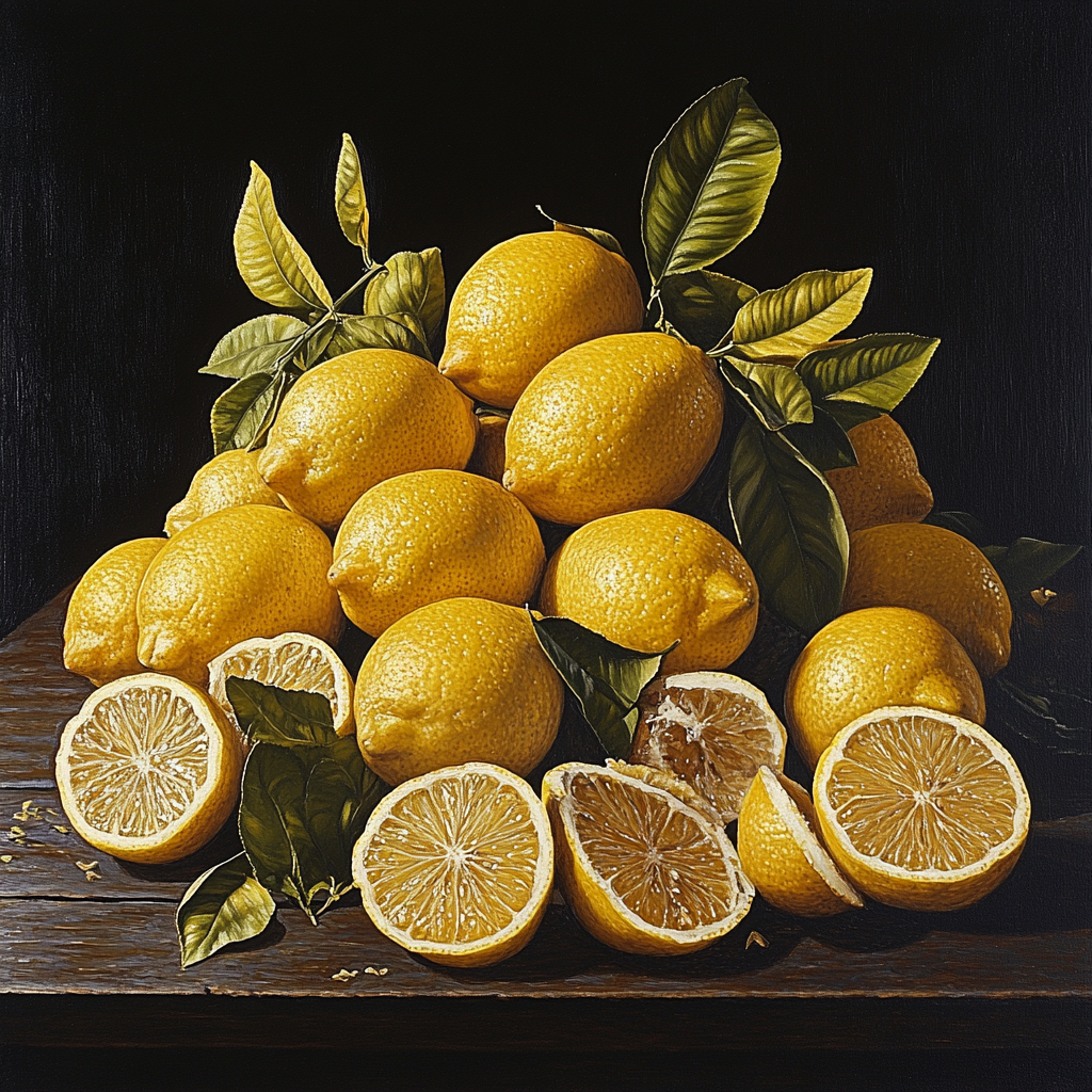 Caravaggio Inspired Withering Citrus Bounty Paint by numbers art