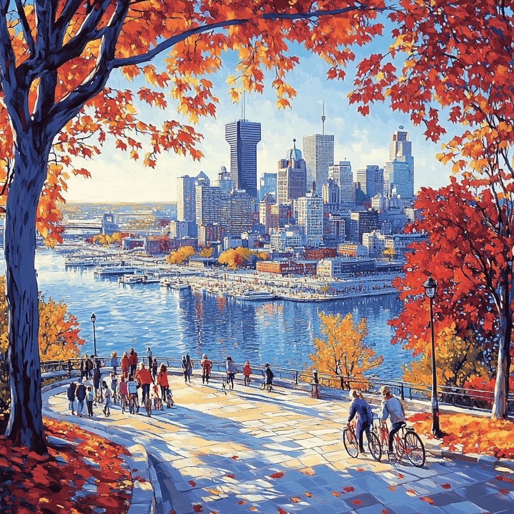 Mount Royal Lookout And Old Port Panorama Montreal Canada paint by numbers