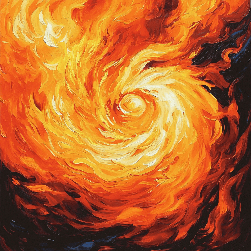 Egon Schiele Inspired Dynamic Dance Of Flames Painting Number Kit