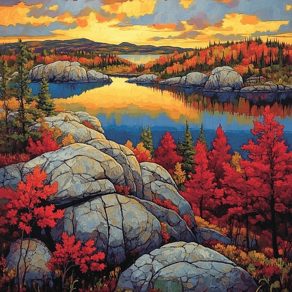 A.Y. Jackson Inspired Algonquin Granite Chorus painting number kit