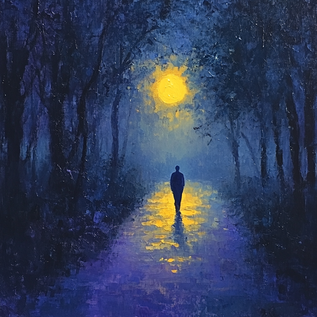 Edvard Munch Inspired Moonlit Walk Numbered painting kits