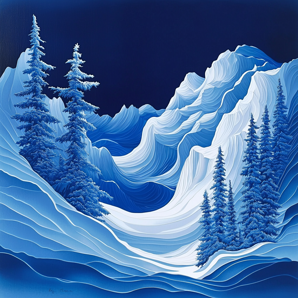 Michelangelo Inspired Mystical Glacier Number Painting