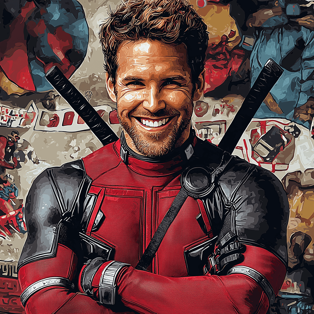 Ryan Reynolds: The Charming Anti-Hero In Deadpool's Suit Painting Number Kit