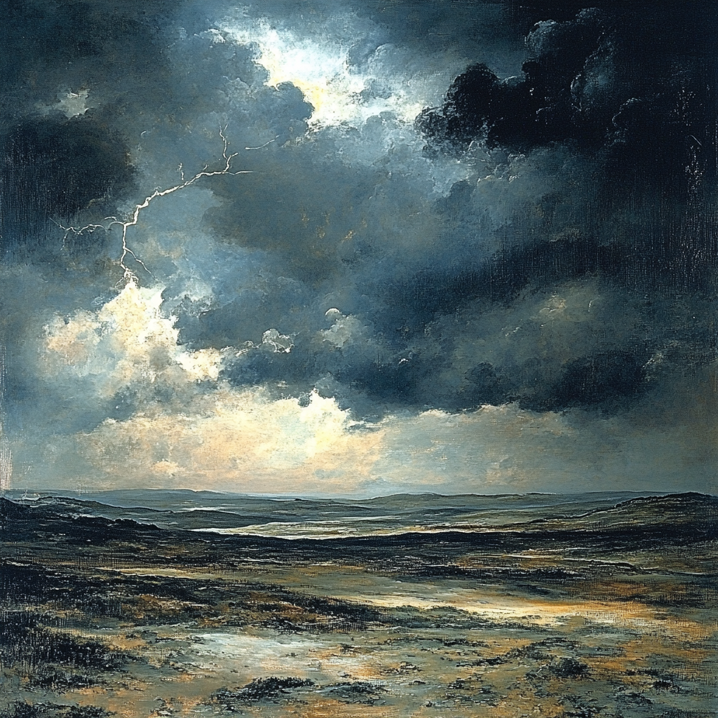 Francisco Goya Inspired Silent Tempest Above Desolate Moor paint by numbers