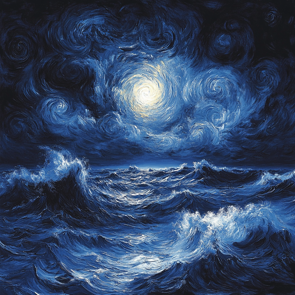 Munch Inspired Emotional Seascape paint by numbers