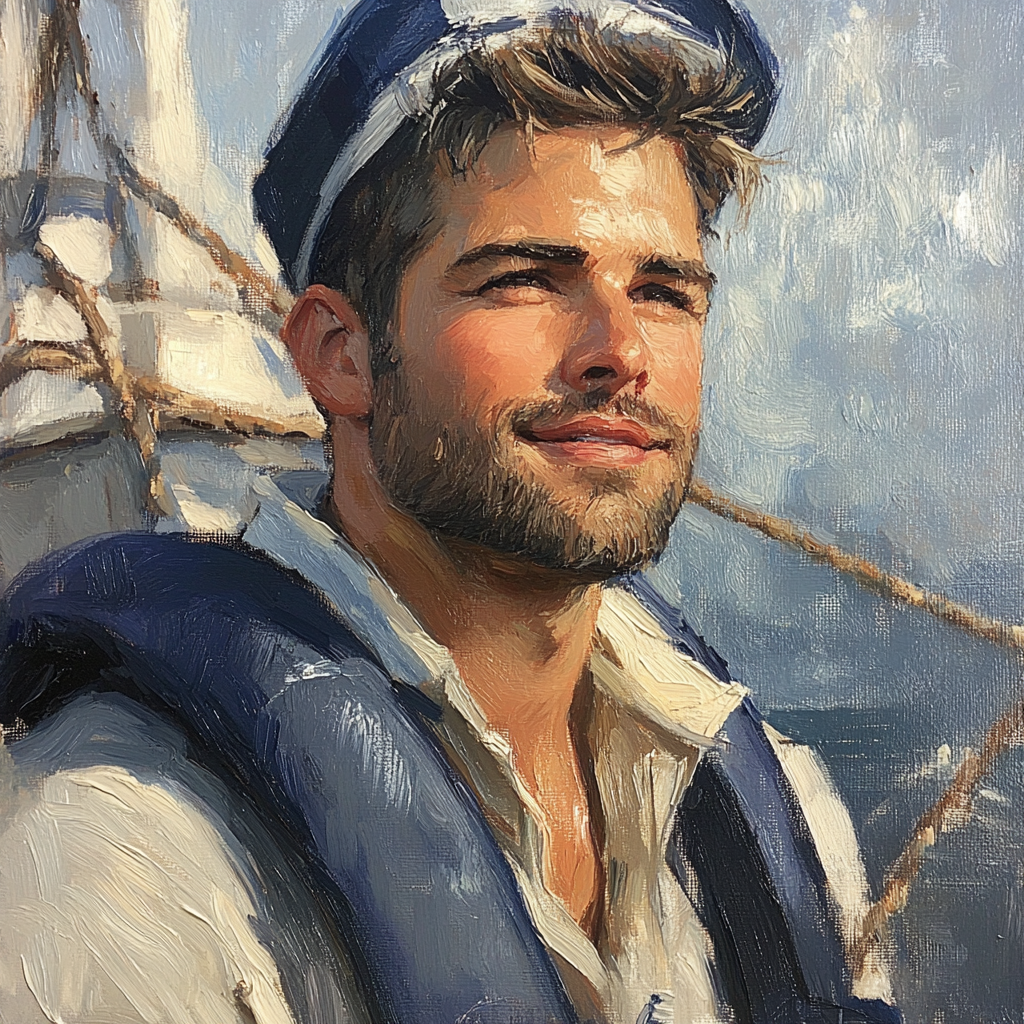 Édouard Manet Inspired Sailor Portrait Numbered painting kits