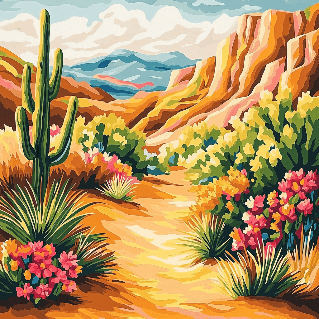 Georgia O'Keeffe Inspired Golden Desert Dreams Painting By Numbers Kit