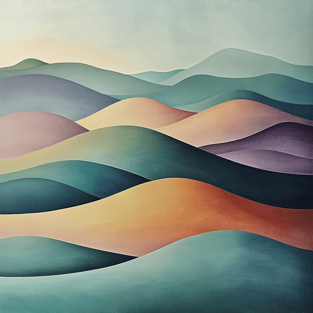 Zhao Mengfu Inspired Mellow Hills Number Painting