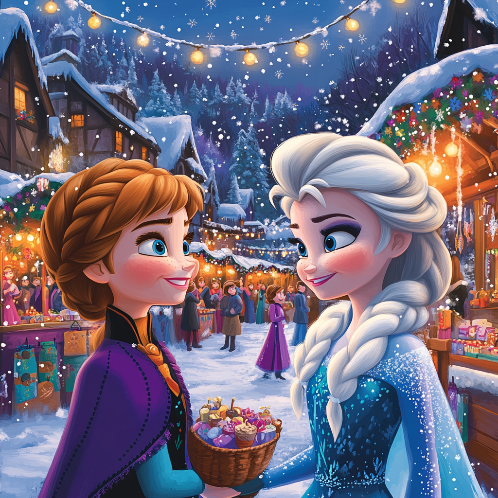 Anna And Elsa’s Winter Festival Numbered painting kits