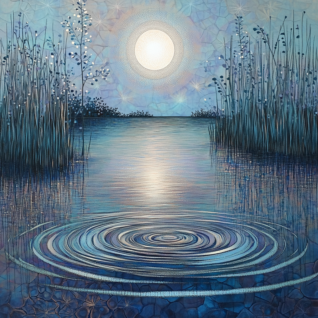 Georges Seurat Inspired Moonlit Lagoon paint by color